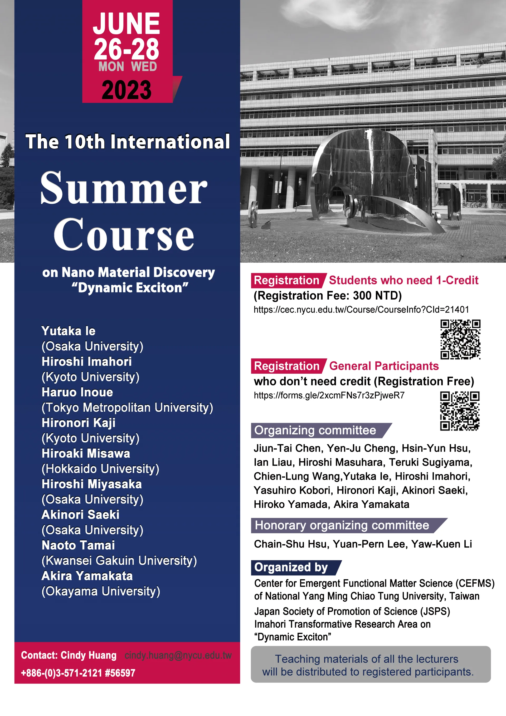The 10th International Summer Course on Advanced Nano Materials for Energy and Environment